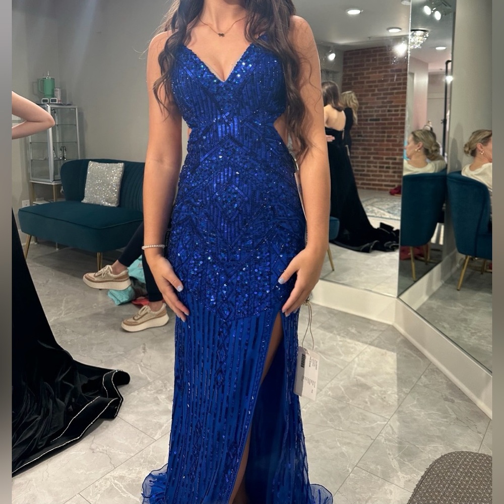 blue paul rehki dress